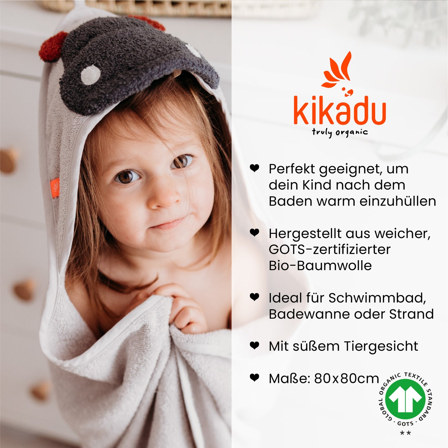 Kapuzen-Handtuch Hippo